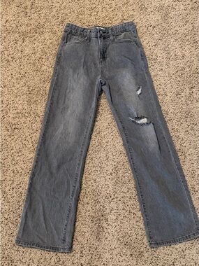 RSQ Kids Gray Distressed Straight-Leg Jeans